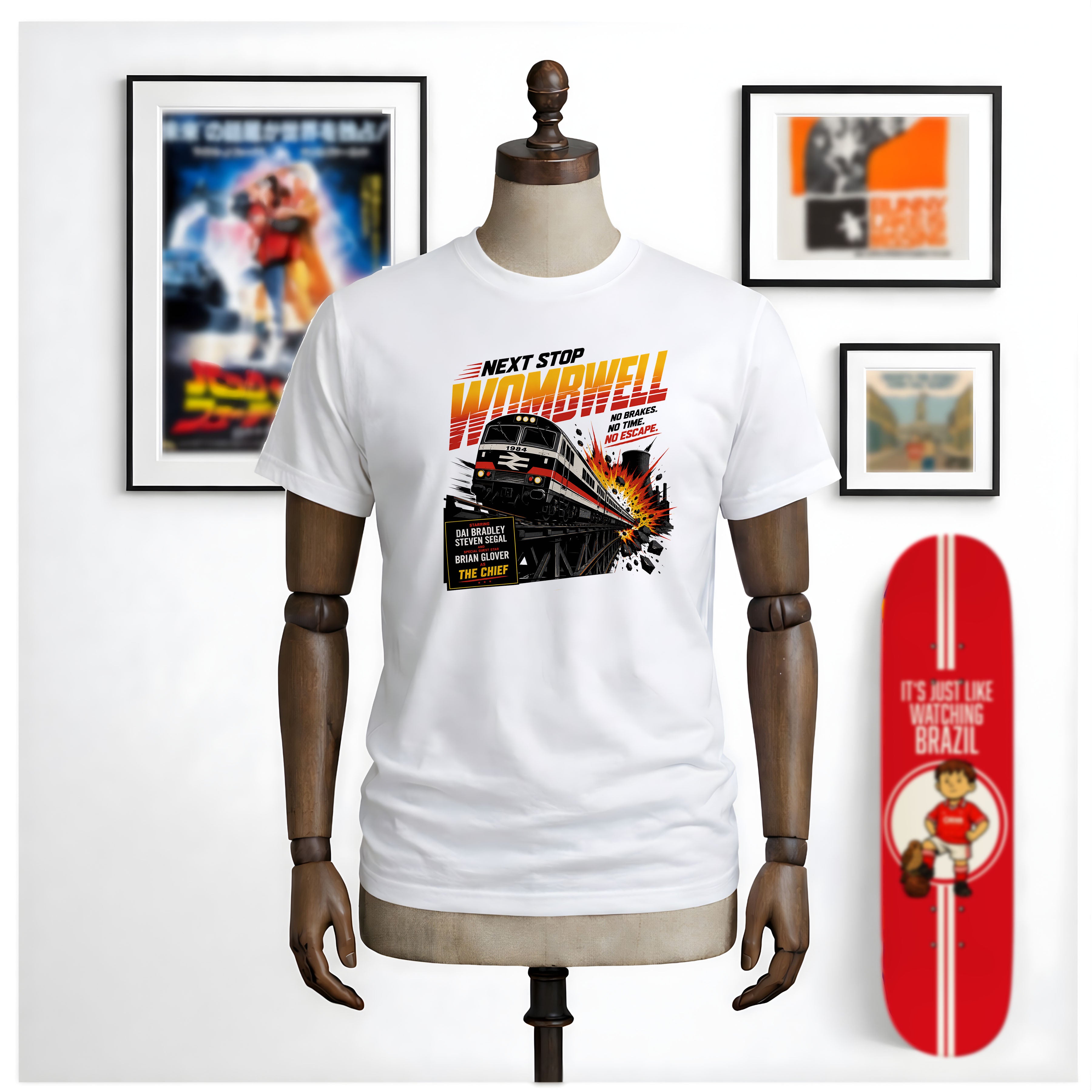 Next Stop Wombwell! Retro 80’s Action Movie Train Unisex T-Shirt