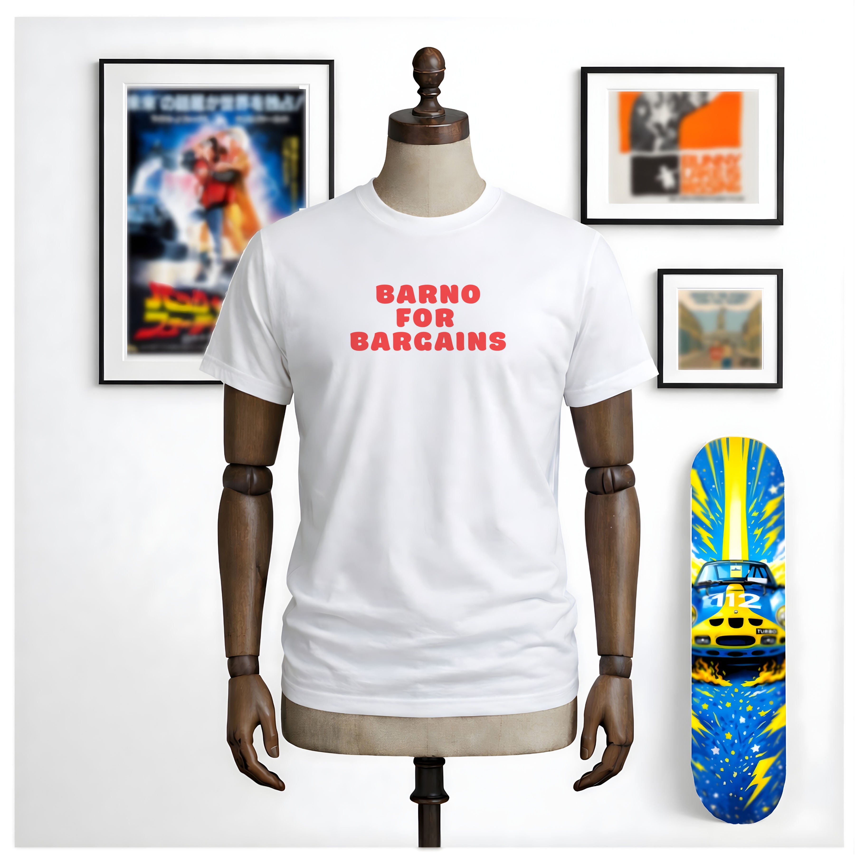 Barno for Bargains Unisex White T-Shirt