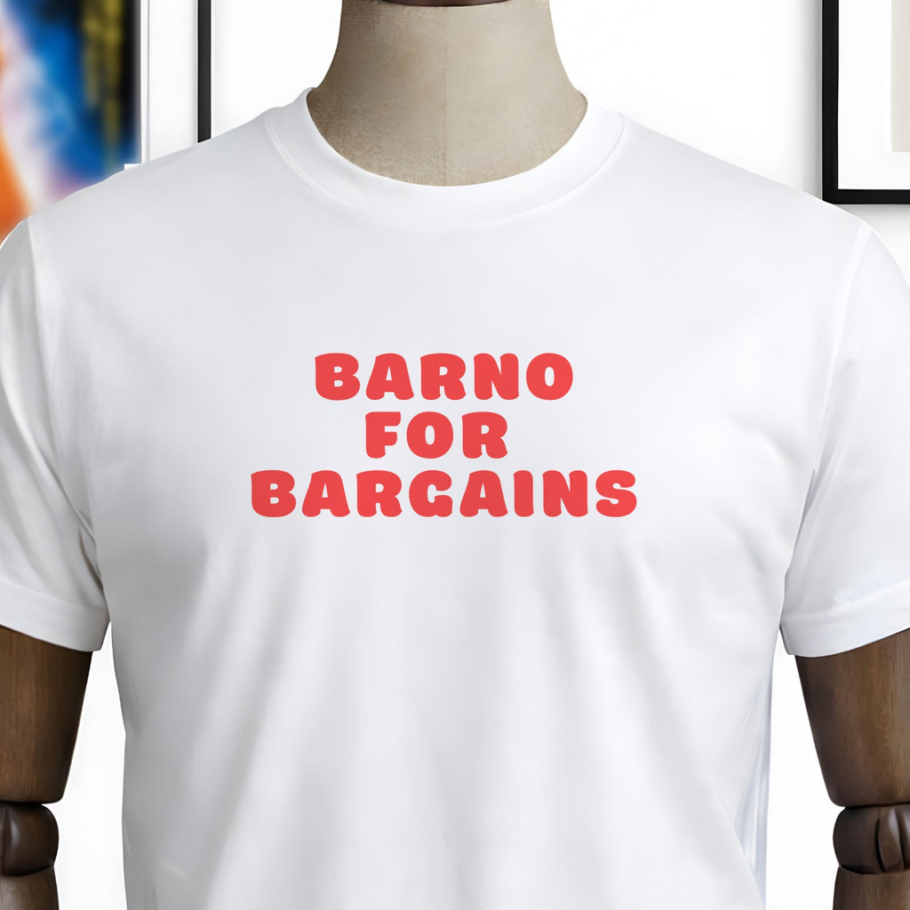 Barno for Bargains Unisex White T-Shirt