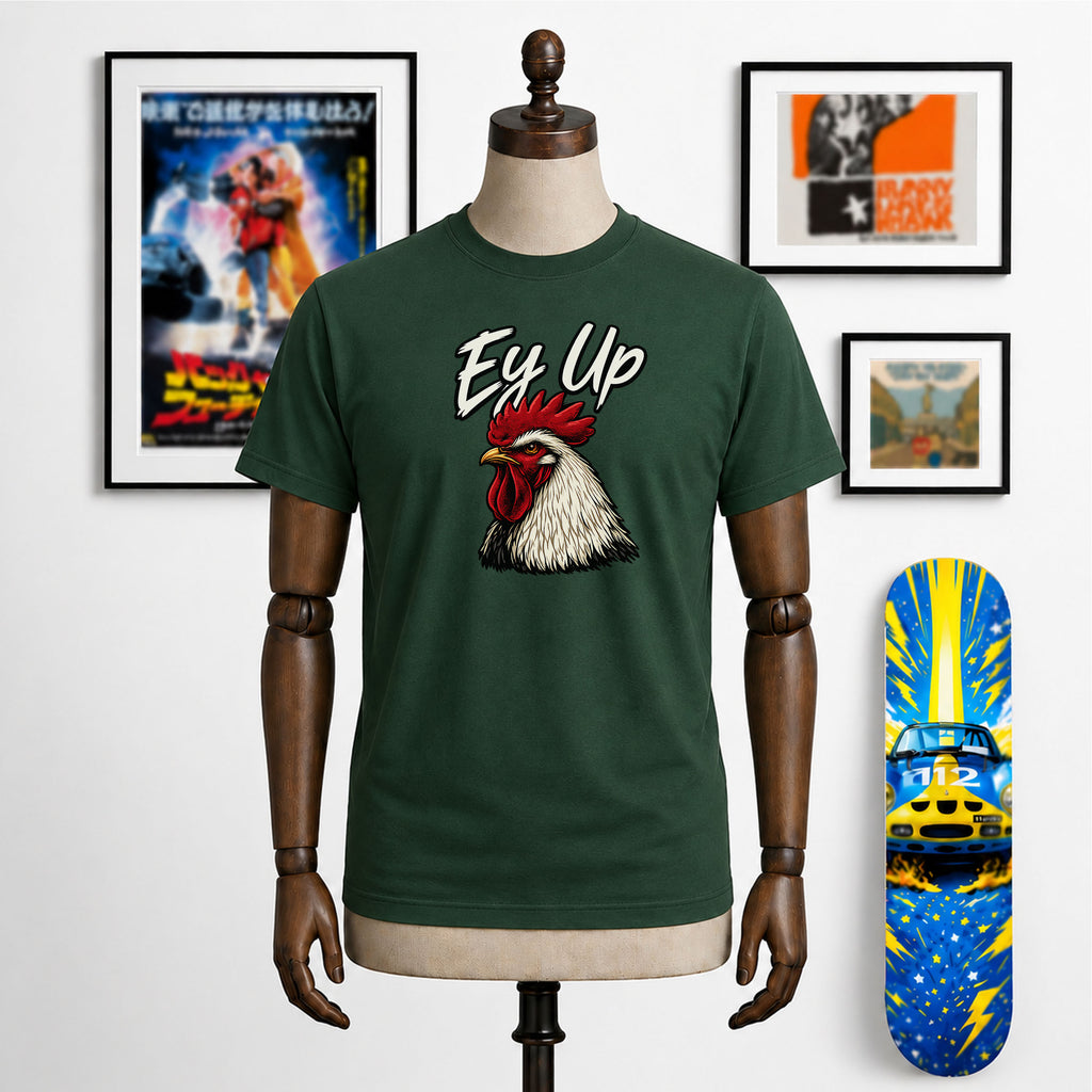Ey Up Cock Unisex T-Shirt. Yorkshire tee humour.