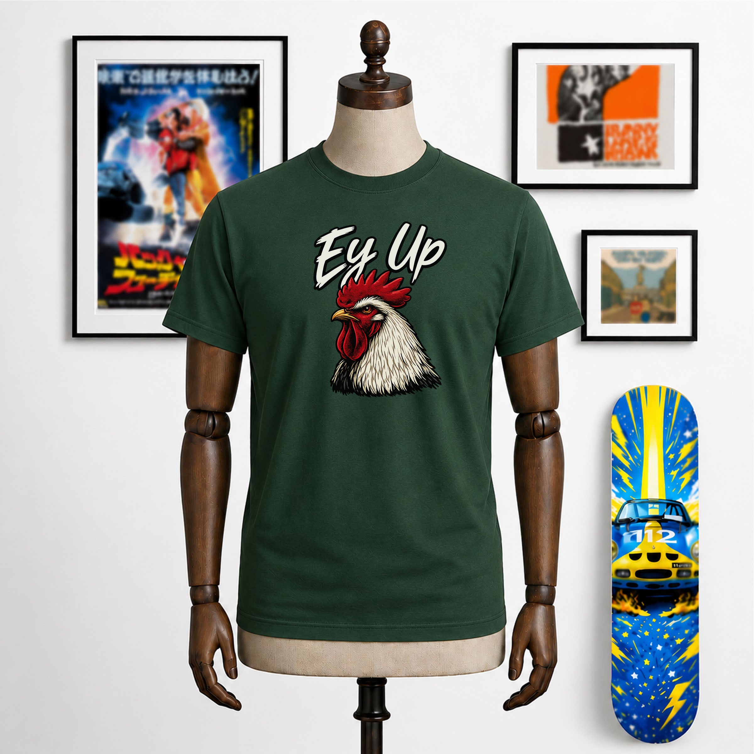 Ey Up Cock Unisex T-Shirt. Yorkshire tee humour.